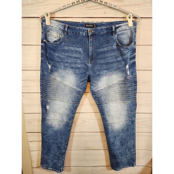 Southpole Men's Blue Medium Wash Stretch Denim Straight Leg Jeans Size 44 - Picture 1 of 7